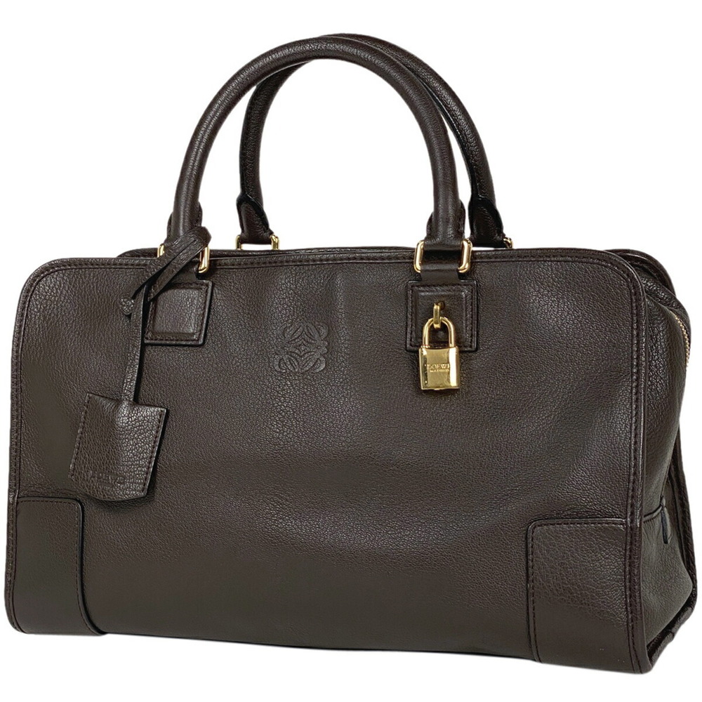 Loewe Amazona Anagram Logo Handbag Leather Brown